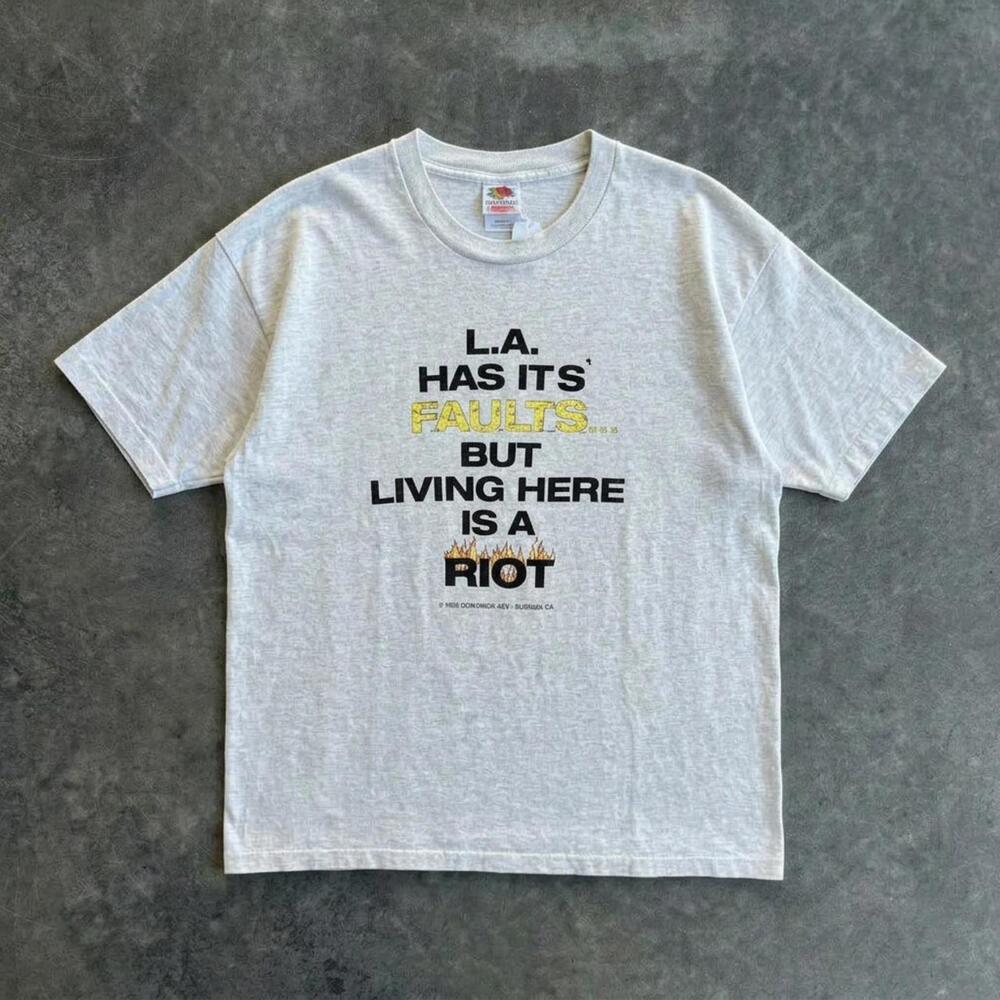 Vintage 1992 LA Has Its Faults But Living Here Is A Riot T-Shirt XXL